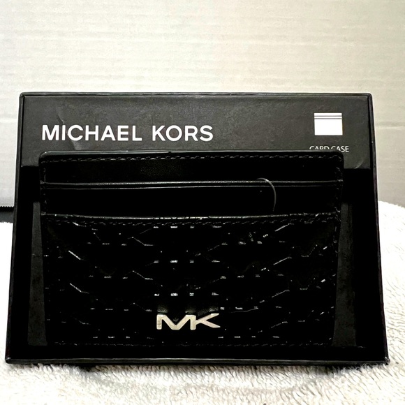 Michael Kors Black leather card wallet - Picture 1 of 5